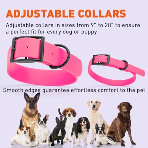 Biothane Waterproof Dog Collar Strong Coated Nylon Webbing with Black Hardware Odor