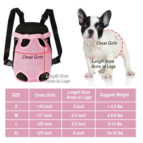 Dog Carrier Backpack Pet Legs Out Front Cat Travel Bag (X-Large / Pink)