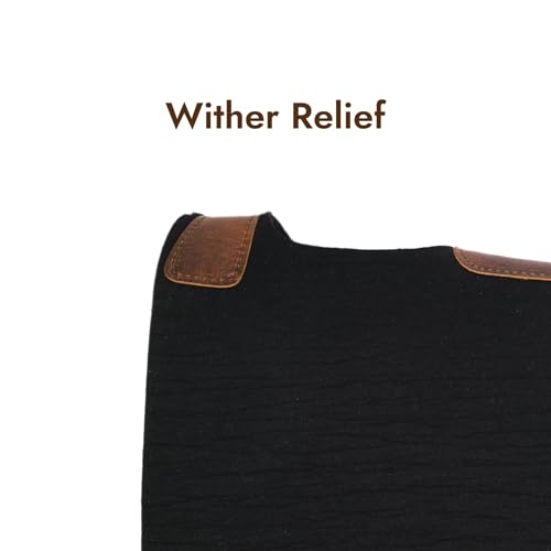 Merino Wool Felt Contoured Saddle Pad for Horses (31"L x 32"W x 1" thick)