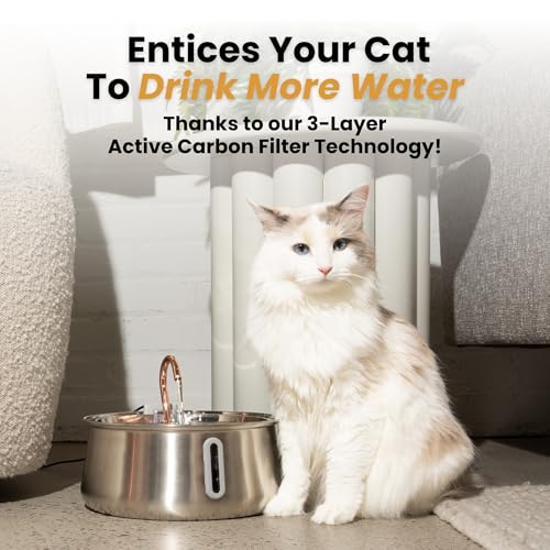 Stainless Steel Cat Water Fountain Automatic Drinking Fountain (Stainless Steel / 4L)