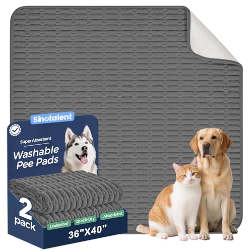 Washable Pee Pads for Dogs Puppy Pad (Dark Grey / 36"x40"(Pack of 2))