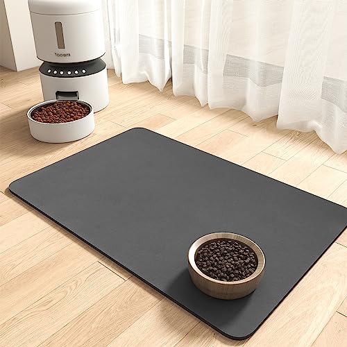 Absorbent Pet Feeding Mat (DARKGREY / 16"x24")
