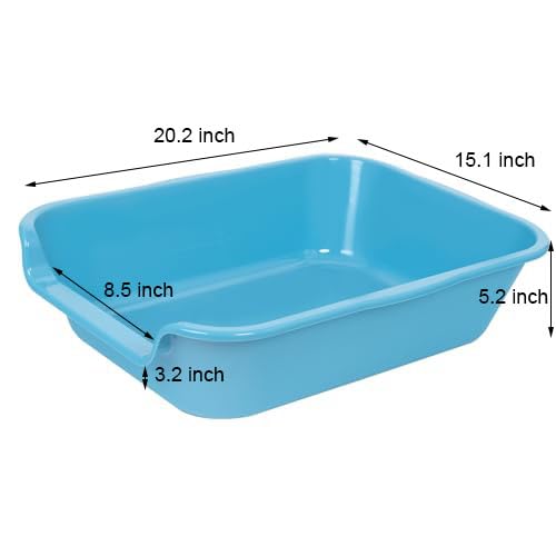 Extra Large Low Entry ABS Cat Litter Box (Small (Pack of 1) / Light Blue)
