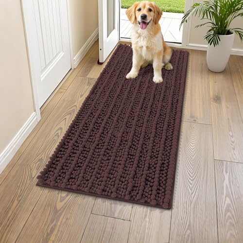 Dog Door Mat for Muddy Paws 47x24 (Layered-Brown / 47"X24")