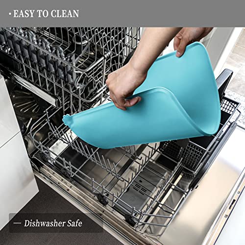 Silicone Pet Feeding Mat (Turquoise / 24" x 16")