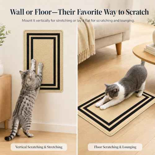 Cat Scratcher Mat (Beige Black)