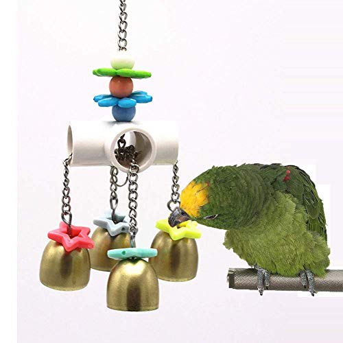Bird Parrot Bells Toy with Sweet Sound for Parakeet Cockatiel (B (Bird Bell Toy))