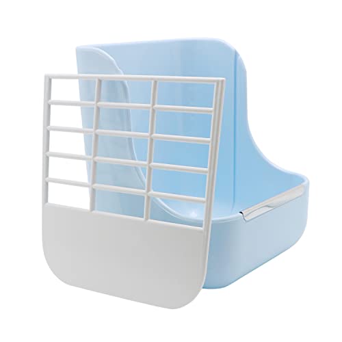 Rabbit Hay Feeder 2 in 1 Automatic Guinea Pig Food Bowl (Blue)