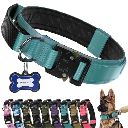 Premium Tactical Dog Collar (Blue / L: Fits Neck 17.5"-21.5")