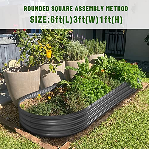 6×3×1 ft Galvanized Raised Garden Bed Kit (6×3×1ft(1pcs） / 2-grey)