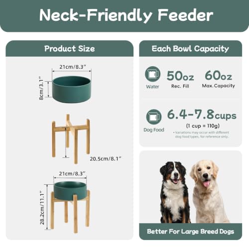 Dog Bowls Elevated (Matte Dark Green)
