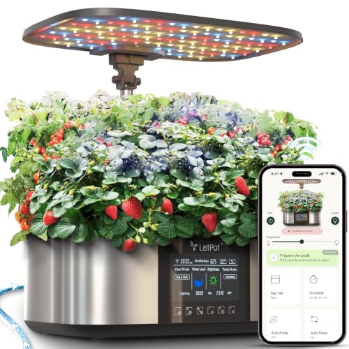 LPH-Max 21-Pod Hydroponic Growing System Kits, Smart Indoor Garden with APP & WiFi Control, Auto Watering & Nutrient Supply, 36W Full Spectrum LED Grow Light, 7.5L Tank, Up to 30" Height (21 Pods)