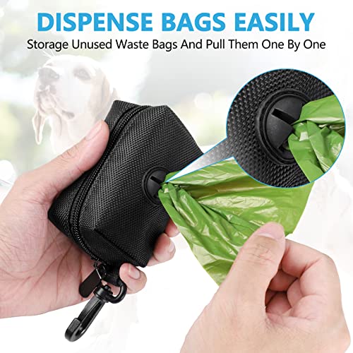 Dog Poop Bag Dispenser Holder Soft Waste Bags Roll Holders Leash Blue&Black (1 Count (Pack of 1) / 2PCS Blue&Black)