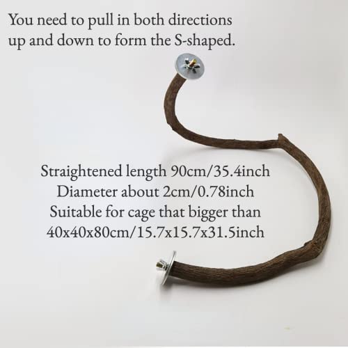 Parrot Perch Stand Bird Cage Stand Pole Natural Wild Grape Stick Grinding Paw Cage Accessories for Parakeet Cockatiels Budgies Conure Lovebirds Platform