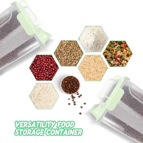 5Lbs /6Qt/5L Airtight Cat Dog Food Storage Container with Upgraded Large Nozzle BPA-Free, Pet Food Storage Containers for Rice, Grain, Pet Food, Flour, Dog Treat Storage-2 Pack Green (light Green x 2 / 5L-2pack)