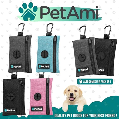Dog Poop Bag Holder for Leash (Black Gray / Pack of 2)