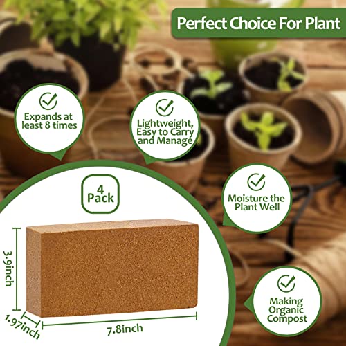 4pcs Organic Coco Coir Bricks (4 Pack)