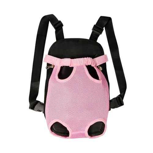 Dog Carrier Backpack Pet Legs Out Front Cat Travel Bag (Medium / Pink)