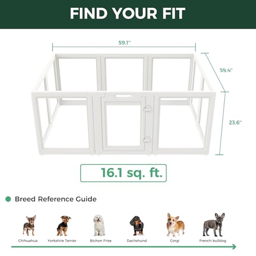 AuraSpace Clear Acrylic Indoor Dog Playpen (White / 24"H)