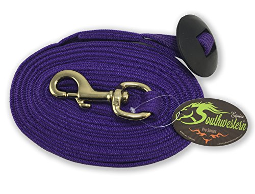 Lunge Line for Horses Cotton Horse Lunge Line with Bolt Snap & Rubber Stop (Purple / 24')