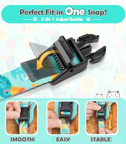 Cat Harness and Leash Set[MAX Safety 4th (H603 Pro Green Tropics / Small (7-12lb))