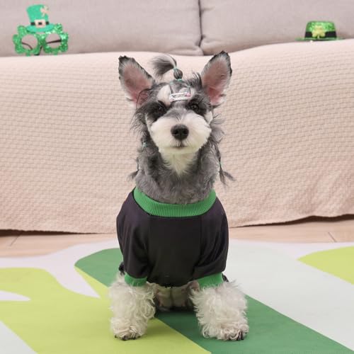 Dog Pajamas St.Patrick's Day Puppy Onesies Small Dogs Soft Pjs Coat Cat Apparel Comfy Pet Clothes Outfit Doggie Bodysuit (X-Large / Mom's lucky charm)
