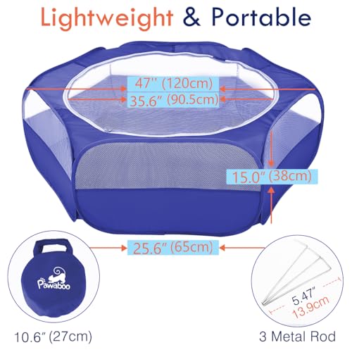 Small Animal Playpen with Zippered Cover (H-Indigo)