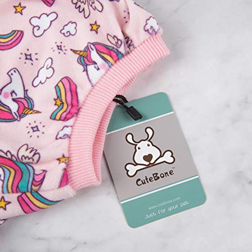Small Dogs Outfit Soft Puppy Onesies Pjs Dog Pajamas Pet Coat Cat Apparel Comfy Doggie Jumpsuit Bodysuit for All Seasons (Pink unicorn / X-Small)
