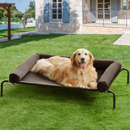 Large Elevated Cooling Cot (Brown / 48.0"L x 35.0"W x 8.0"Th)