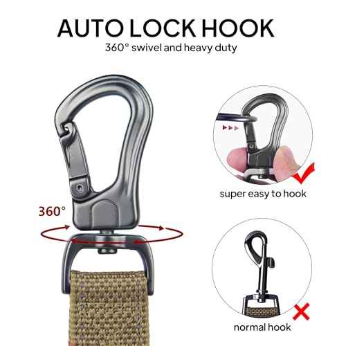 4FT 1IN Heavy Duty Dog Leash for Large Dogs with 2 Padded Handles (Brown / 1 in x 4 ft)