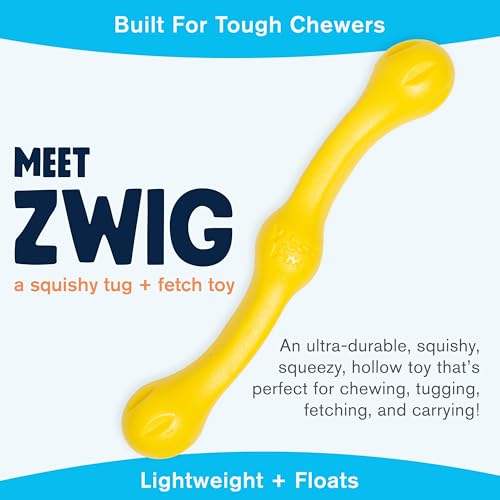 Zogoflex Echo Zwig Squeezy Dog Fetching Stick (Dandelion Yellow)