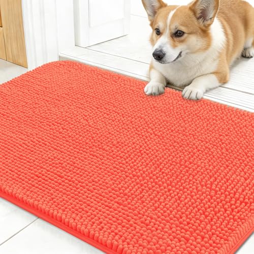 Dog Door Mat for Muddy Paws 24x16 (Coral / 24" X 16")