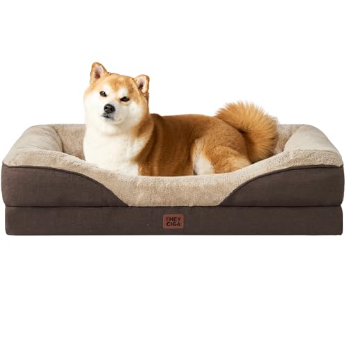 Orthopedic Dog Bed for Large Dog (Brown / 36x27x7)