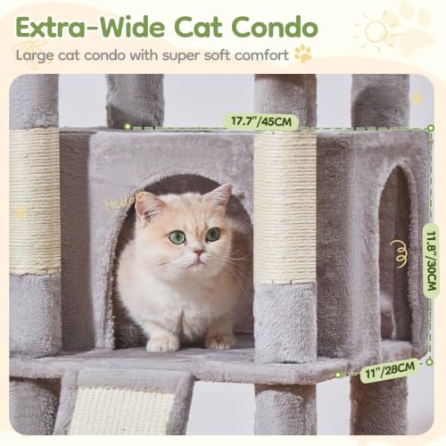 Sturdy Cat Tree (Light Gray / 58.7 Inches)