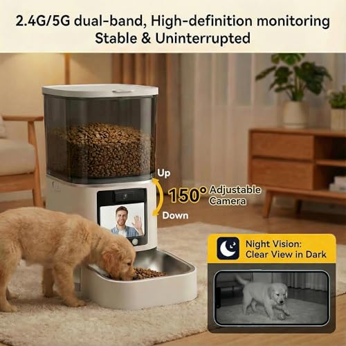 Automatic Cat Feeder with Camera (white)