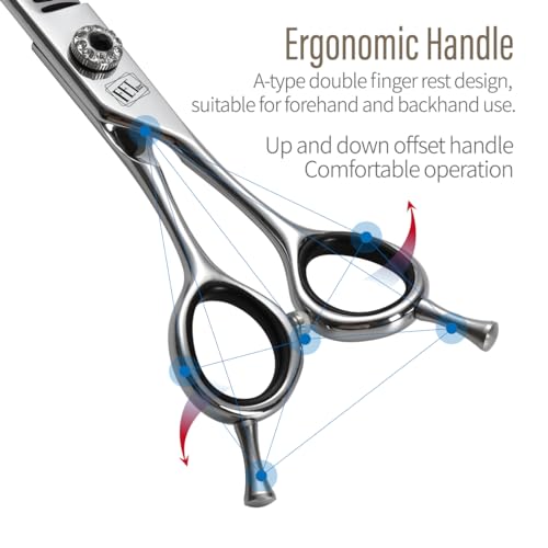 FENICE Professional Pet Grooming Scissors (Curved Chunker / 7.0 inch)
