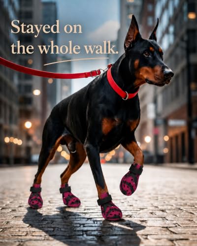 Dog Shoes for Hot Pavement (Black Pink / S)