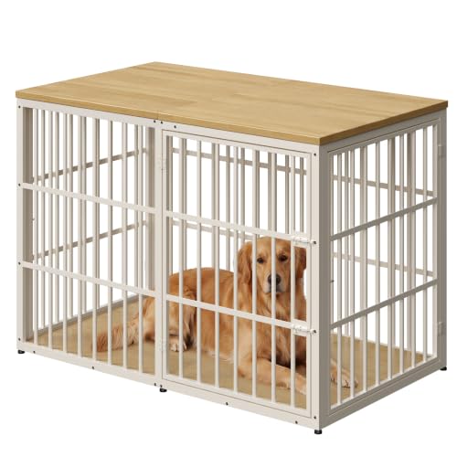 54'' XXXL Dog Crate Furniture with 3 Doors for Large Dogs (Natural Beech / 53.9"L x 31.9"W x 37.2"H)