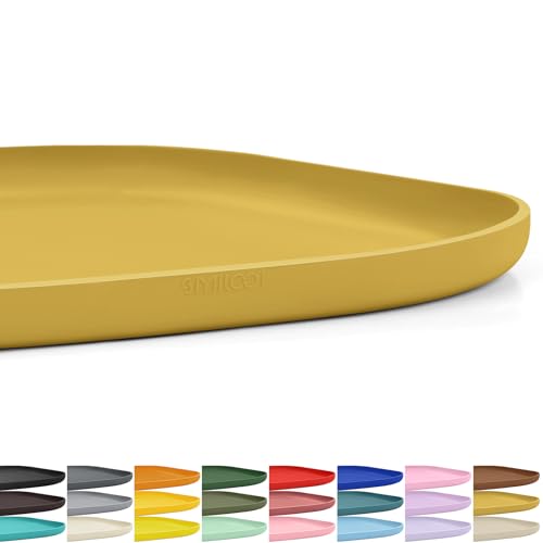 Waterproof Silicone Pet Food Mat with Raised Edge for Dog & Cat (Honey / 12"L x 12"W)