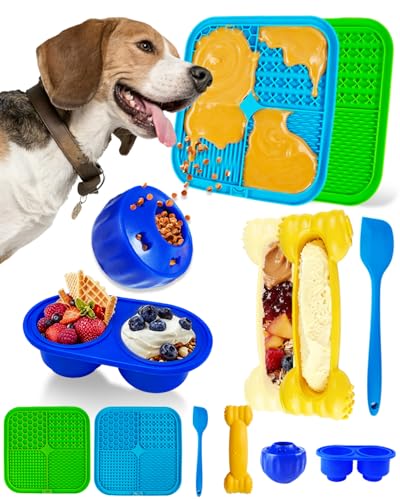 6 Value Pack Enrichment Toys for Dogs Lick Mat (Blue-Green-Klein-Yellow)