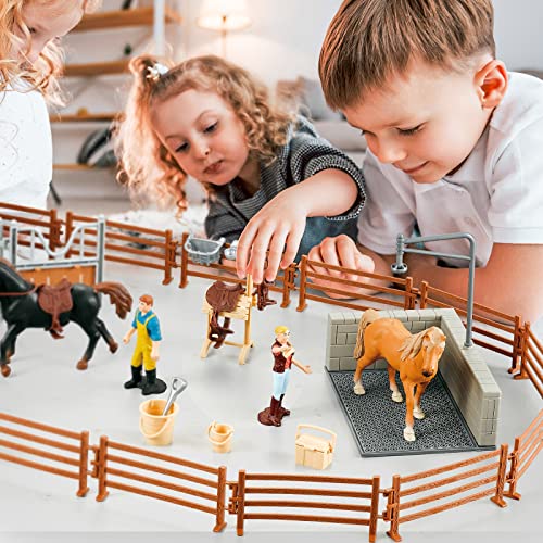 Peagrav Horse Stable Playset with Rider (Horse / Playset)