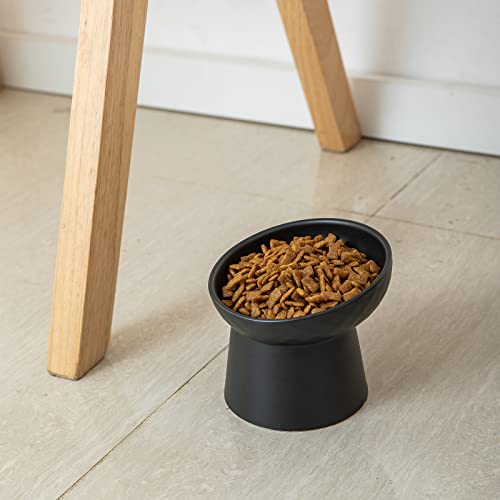 Elevated Cat Bowls (Black / 5.2 Inch (Pack of 2))