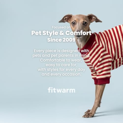 Red and White Striped Dog Pajamas (Medium / Red)