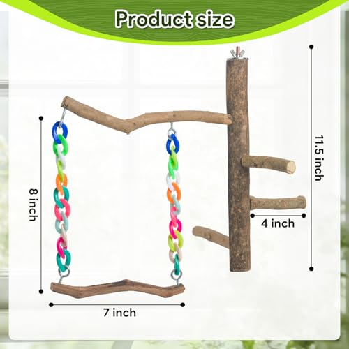 Bird Toys Bird Swing Toys with Perch Stand (Natural Wood / Swing Toys with Perch Stand)