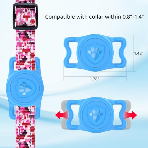 IP68 Waterproof AirTag Holder for Dog Collar (Blue)