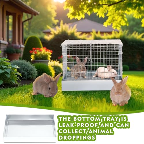 2 Hole Foldable Rabbit Transport Cage (Sliver / 23.6"L x 19.3"W x 3.7"H)