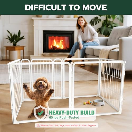 AuraSpace Pro Acrylic & Wire Mesh Indoor Dog Playpen (White / 24"H)
