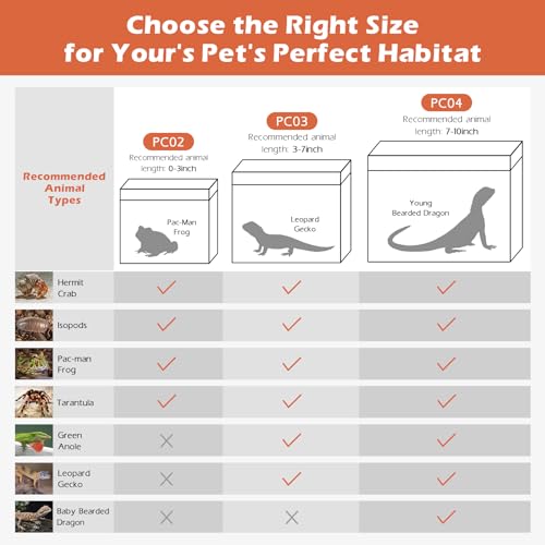 Reptile Tank Starter Kit (XLarge(19.5*10.5*9.4IN))
