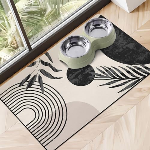 Dog Food Mats for Floors (Boho White / L(17"×30"))
