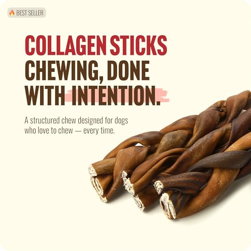 Odor Free Super Braided Collagen Dog Chews (6" Braided - 10 Count)